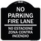 Signmission No Parking Fire Lane No Estacione Zona Contra Incendio Heavy-Gauge Alum, 18" x 18", BW-1818-23727 A-DES-BW-1818-23727 - alternate 1